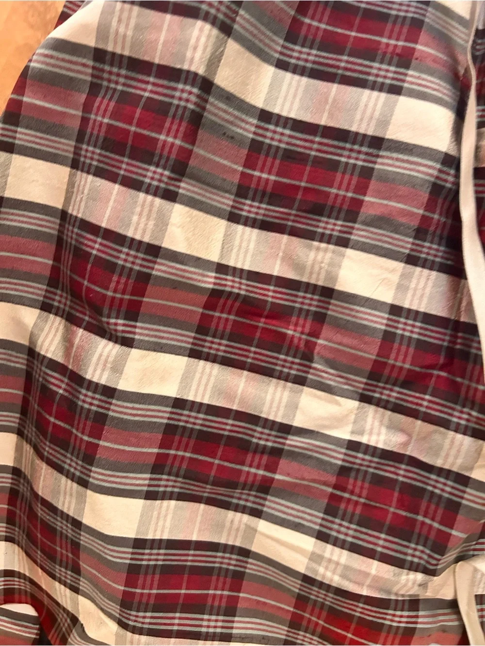 Isobella & Chloe Cream and Red Plaid Girls' Formal Dress